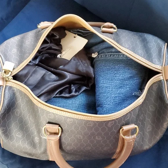 VINTAGE CHRISTIAN DIOR TRAVEL BAG HONEYCOMB - Picture 9 of 13